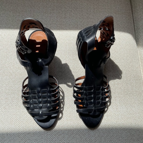 Givenchy Cage Heel Size 36.5 Black Open Shoe Bootie look. Ankle strap. - Picture 9 of 15